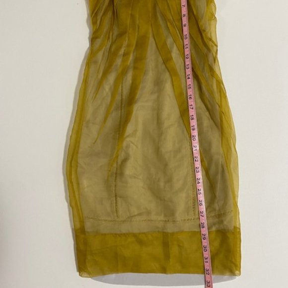 BCBGMAXAZRIA Runway Silk/Organza Yellow/Gold Dress Size 0 NWOT - Picture 4 of 11
